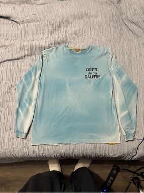 Gallery Dept Light Blue Tie-Dye Long Sleeve Tee